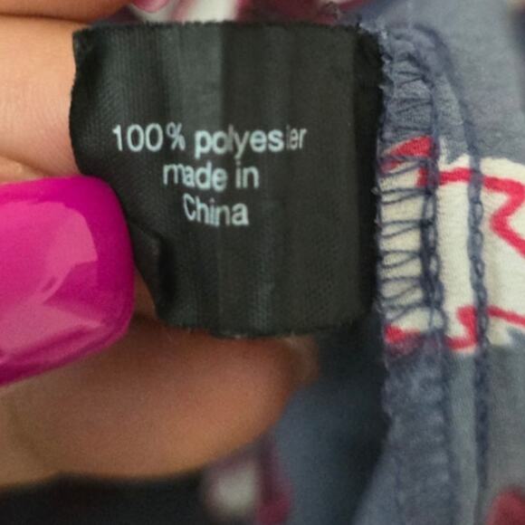 Lane Bryant Blue Maroon White Floral Peplum Women's Blouse 28 - Picture 5 of 5